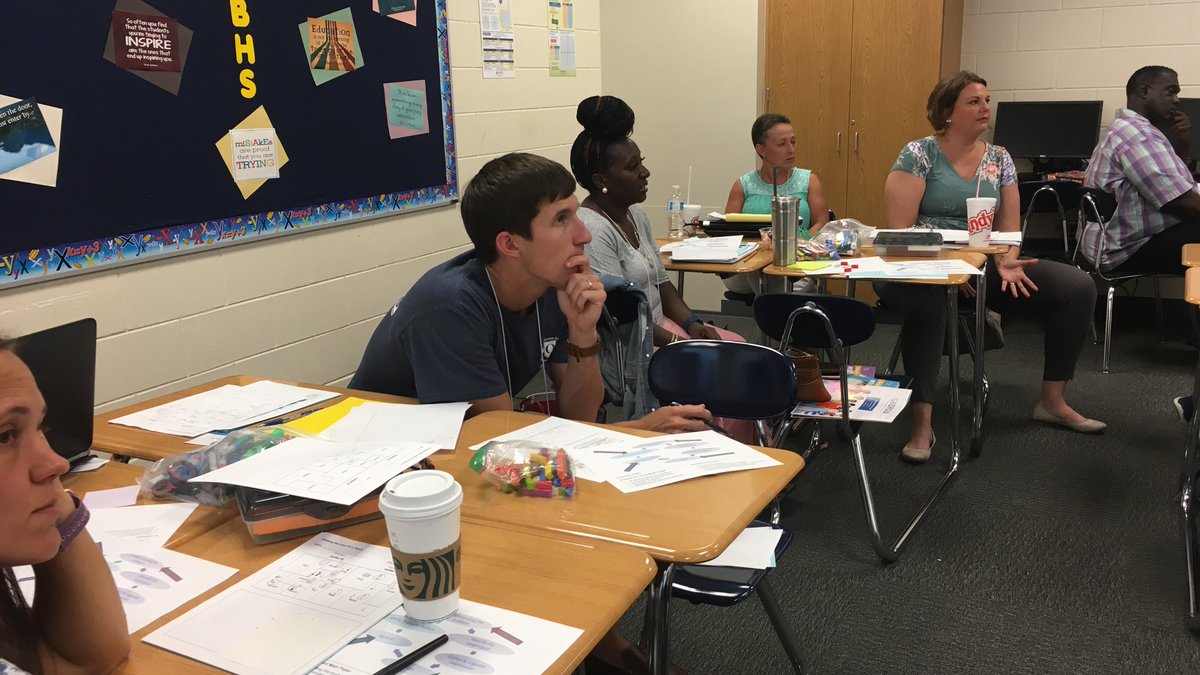 ShellyBydlinski's tweet photo. Tyler Mimbs, @glynnschools TOTY, engages in a problem-solving activity where learners share their strategies, during the @gctm_math Summer Academy at BHS! #mathematics #glynncountyweteachandlearn https://t.co/DsN3IiDiI7