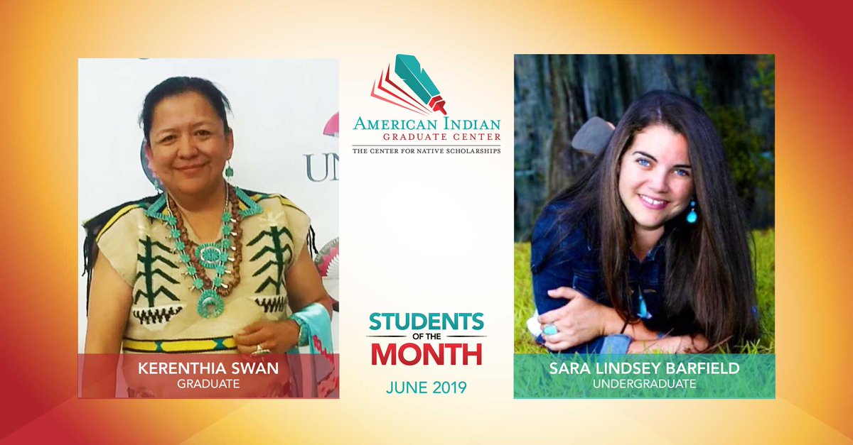 Native_Forward's tweet photo. Congratulations to Kerenthia Swan and Sara Lindsey Barfield, our June 2019 Students of the month! 🏆
📕 Kerenthia Swan - Graduate:
https://t.co/7PtMPESwip
📘 Sara Lindsey Barfield - Undergraduate:
https://t.co/VvDaS4FRdB
#AIGCRising
#TeamAIGC
#MakingTheGrad https://t.co/VOEfbdrZwv