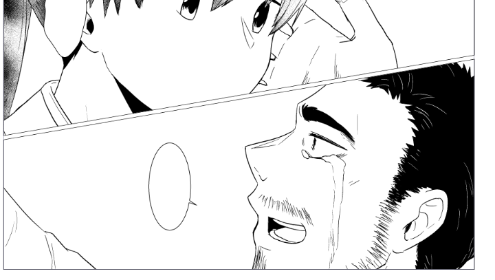 おっさんの顔は可愛く描く必要がないので楽 