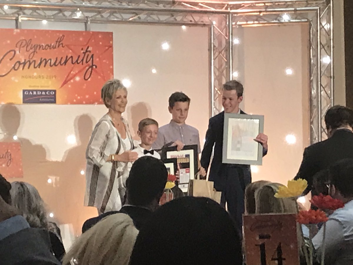 SaltramRotary's tweet photo. Well done to @HugsFromHenry and Harry from @FAFplymouth  you are stars! #plymouthcommunityhonours https://t.co/ro6c2rXQx6