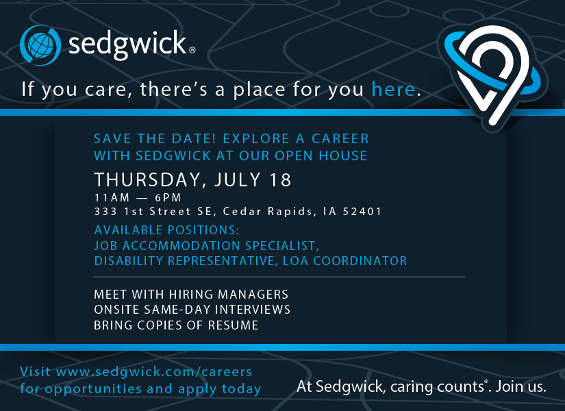 Mark your calendar for our upcoming career fair, where you can meet with hiring managers and learn more about available opportunities with Sedgwick. #careerfair #nowhiring