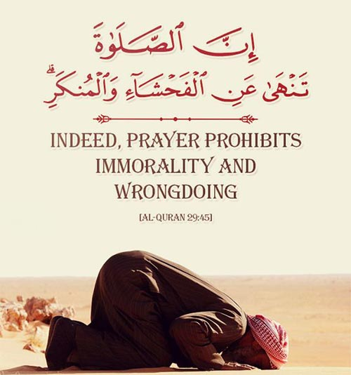 TheQuranToday's tweet photo. "Indeed, Prayer prohibits immorality and wrongdoing" Al #Quran 29:45

#TheQuranToday https://t.co/KFV5e8Sso1