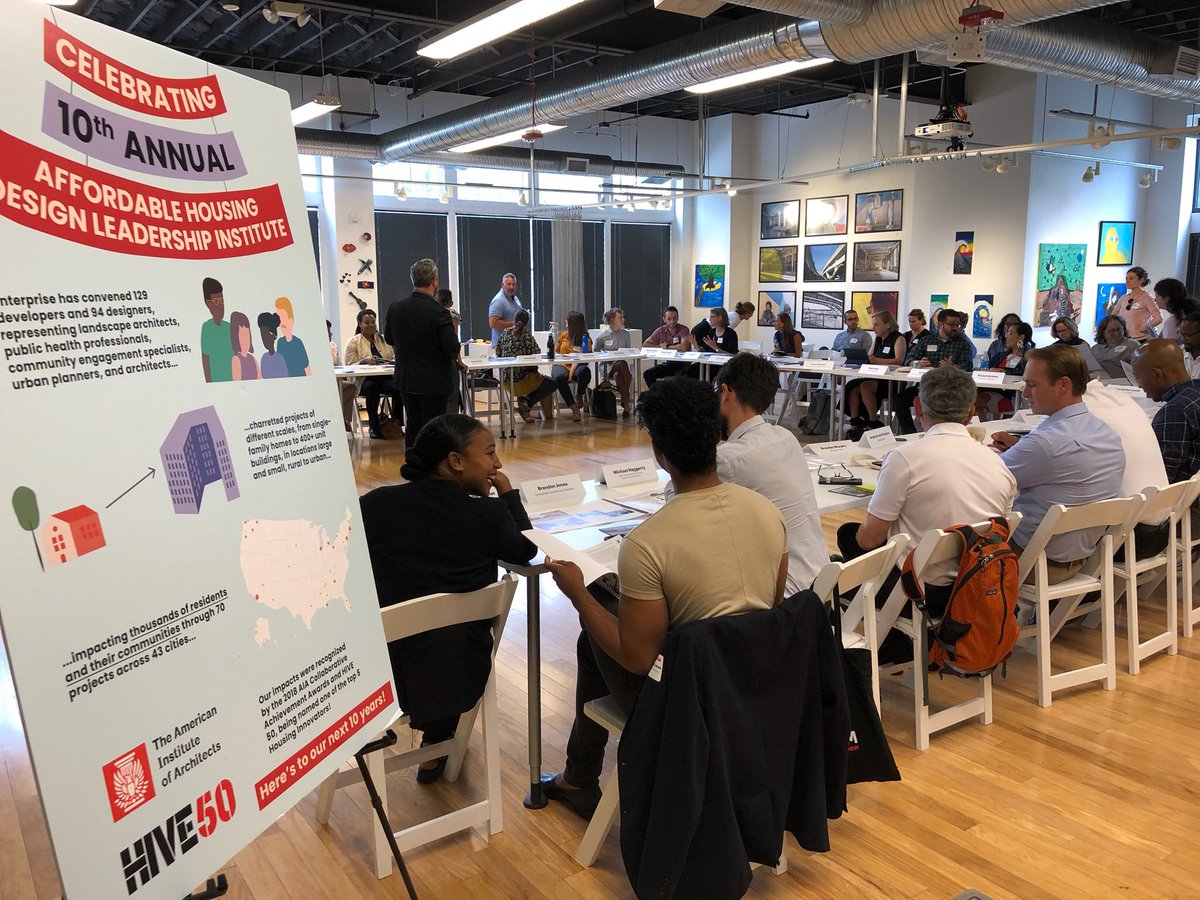 E_DesignTeam's tweet photo. Put 7 developer teams, 12 designers, 13 #RoseFellows and a lot of sticky notes together in a room and what do you get? An Affordable Housing Design Leadership charrette! #AHDesignMatters #AHDLI https://t.co/RP8JdhsY7R