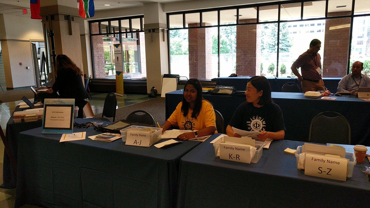 compsac's tweet image. Registration desk is hard at work. Did you register yet? #compsac 2019