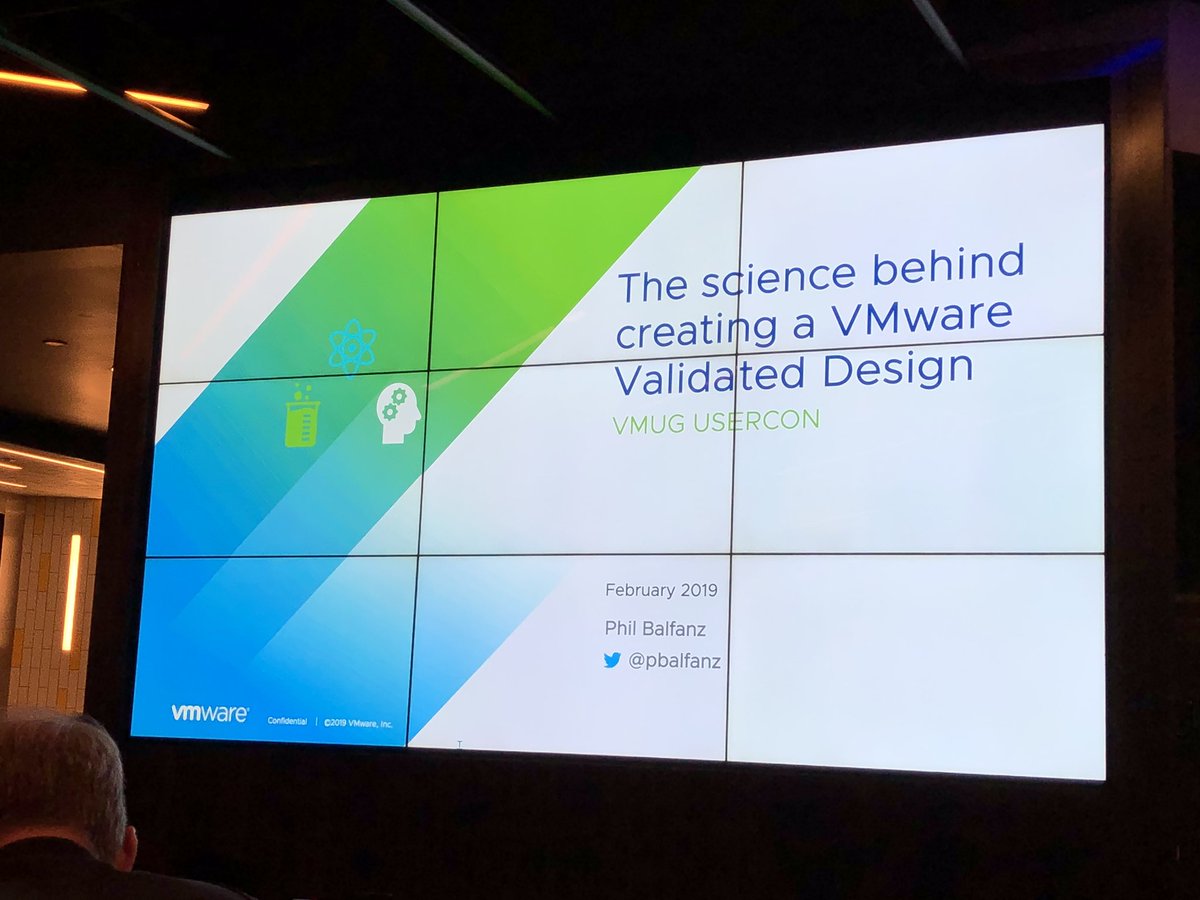 Virtual_Andrew's tweet photo. Sitting here watching @pbalfanz ‘bout to lay the VVD smack down for the #IndyVMUG heavyweight tech jargon no holds cage match.  

My bingo board has “NSX, SDDC, vRealize, Robo, and automation” on it. https://t.co/PSjfZynHH1