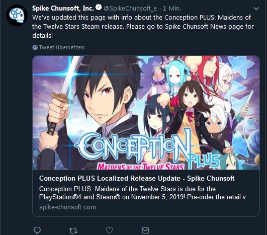 Conception PLUS Localized Release Update - Spike Chunsoft