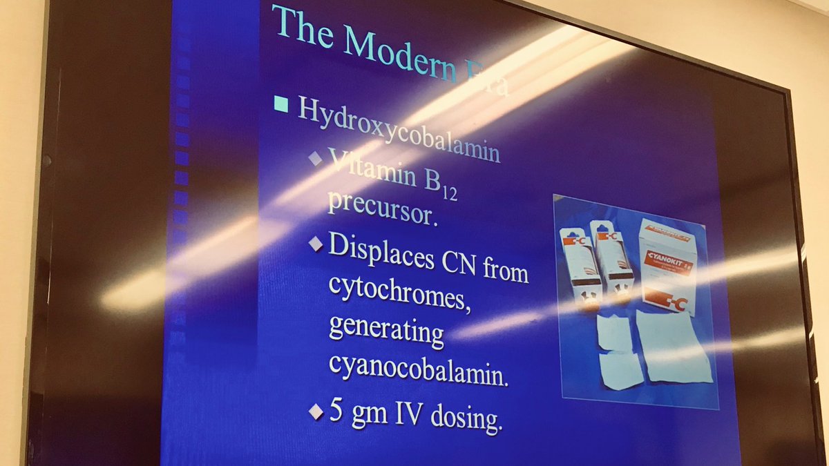 Treatment for cyanide poisoning. Low quality picture, high quality lecture. ⁦<a href="/NoobieMatt/">Matt Sztajnkrycer</a>⁩