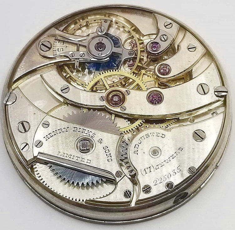 Bid2BuyNow's tweet image. Agassiz Antique Private label Pocket Watch Movement for Henry Birks and Sons spareclockparts.com/2019/07/16/aga…