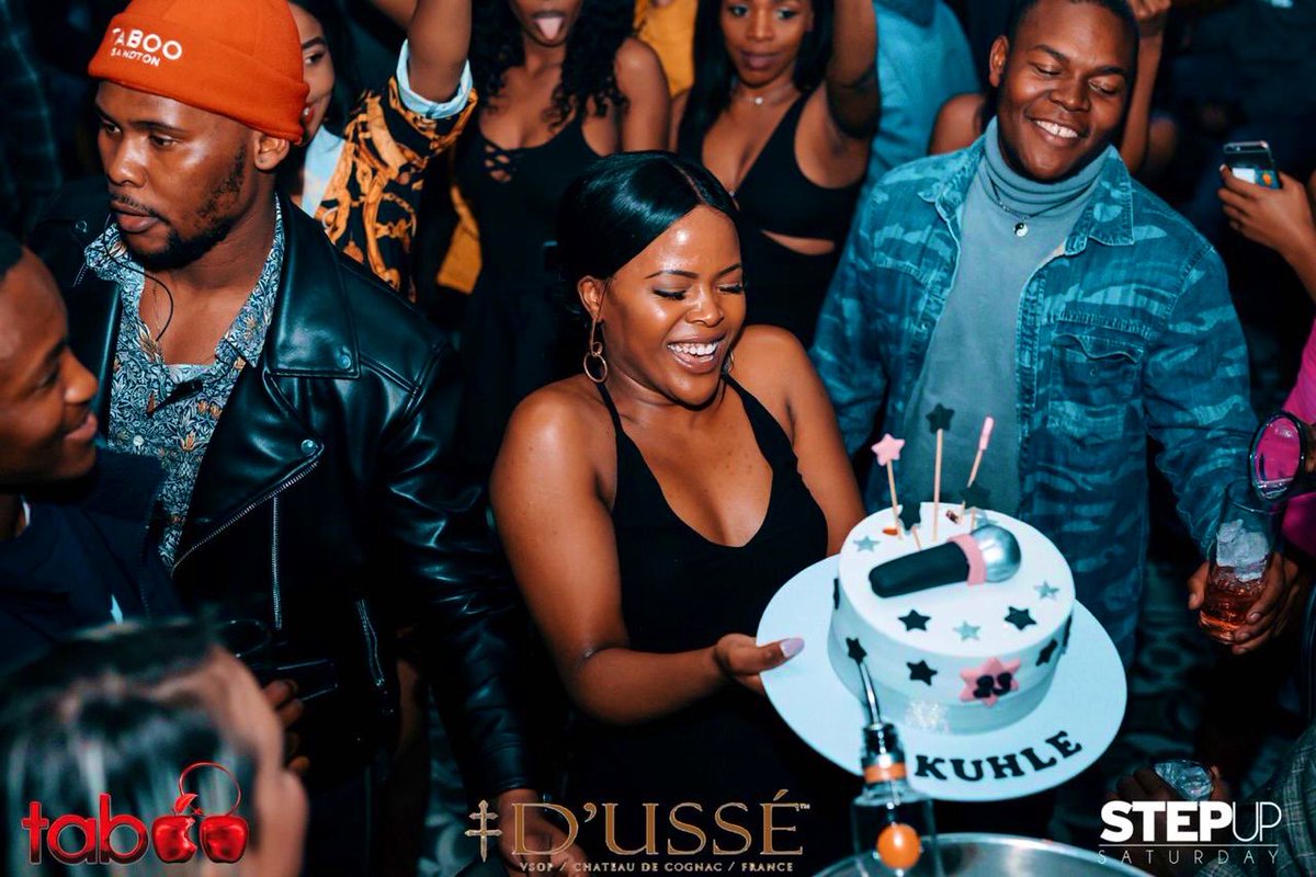 KuhleAdams's tweet image. I literally feel like I’ve been celebrating my birthday everyday! 😍 a special thank you to @Taboo_jhb and the #TGSA team for celebrating with me this past weekend! The cake with a mic? Brilliant! 🎤 💫