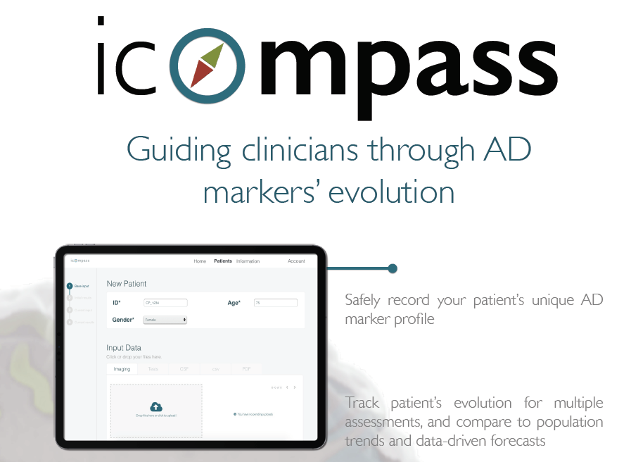 icometrix's tweet photo. The future of AD markers is in your hands! Ask @maura_db about translating predictive models for dementia to clinical practice at booth #326 during #AAIC19. #icompass, an amazing research tool, is part of a @Euro_POND and @CmicUcl project with @icometrix. #dementia #icobrain https://t.co/JiiNVKYNDJ