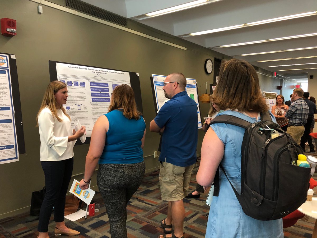 Excited to hear Meg Caesar, a Communications Sciences &amp; Disorders major, present her research about language deprived environments such as a neonatal intensive care unit.