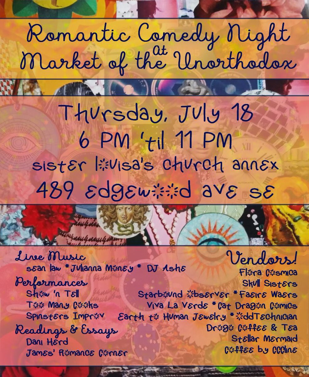 TooManyCooksATL's tweet image. You have THREE chances to see us cooking up some comedy this week!

•July 18th 7:00 PM Romantic Comedy Night at Sister Louisa’s Church Annex 

•July 18th 9:30 PM Atlanta Improv League Match at @villagetheatre 

•July 19th 8:00 PM Cooks Variety Show at @RelapseTheatre