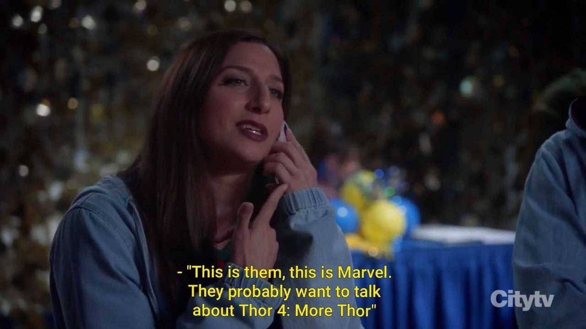 wethairjoel's tweet photo. Brooklyn Nine-Nine predicted Thor 4. That's all I'm saying. https://t.co/dcW77mXEwH