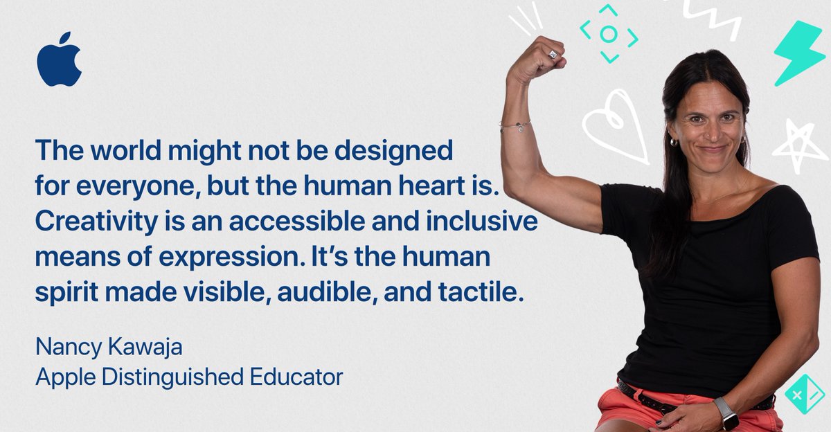 AppleEDU's tweet photo. All students deserve to have their ideas seen and heard. How do you design #accessible and #inclusive learning spaces so that all children can create? Explore  #AppleAccessibilty features on iPad: https://t.co/VSVPrOn4RC @nancykawaja #AppleEDUchat #EveryoneCanCreate #ADEstrong https://t.co/ICMVkS1vHO