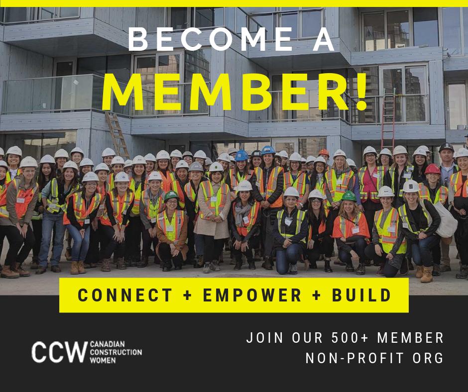 Time to show your support - become a MEMBER today! CCW provides opportunities for support, mentoring, networking, community involvement, learning and development. For more info email coordinator@constructionwomen.org or sign up at bit.ly/2JJvc3A. #womeninconstruction