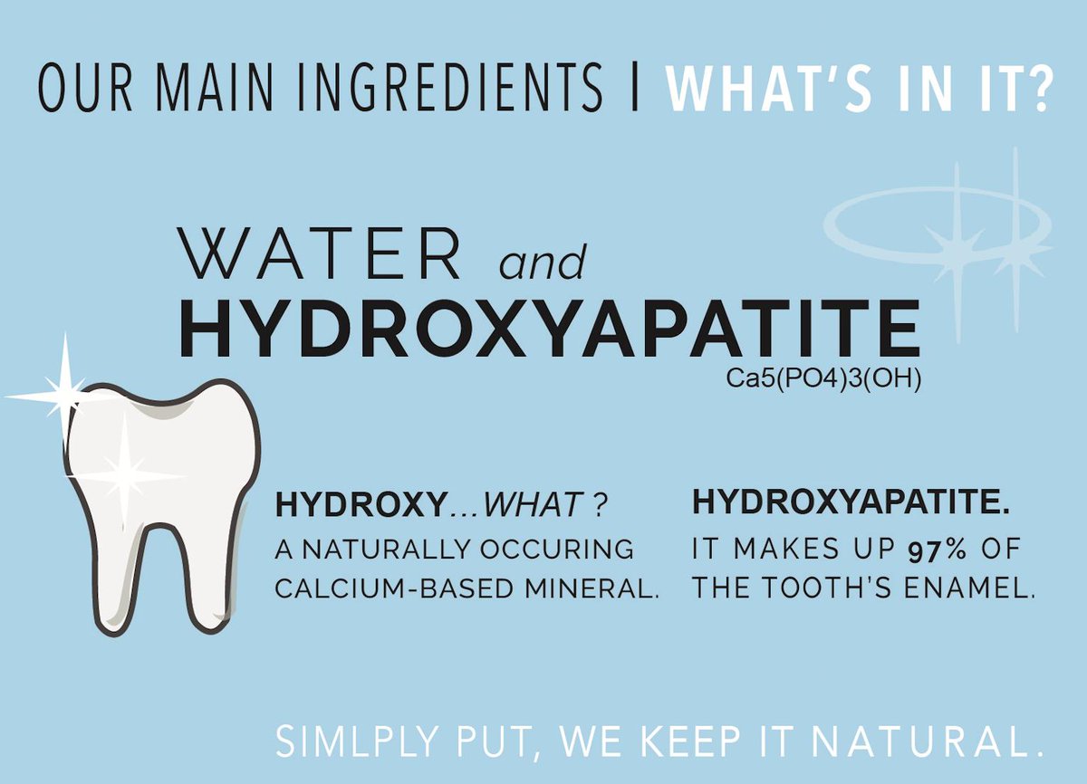 halosmile_'s tweet photo. Hydroxy..WHAT? Hydroxyapatite is the naturally occurring calcium mineral that makes up 97% of your teeth🦷, and it's also the main ingredient of HaloSmile. ✨ #halosmile https://t.co/I4BaboNaQv