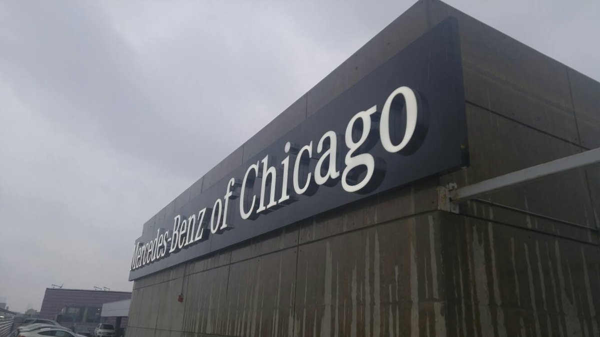 DesignGroupSign's tweet image. Some work we've done for Chicagoland locations of @MercedesBenz!