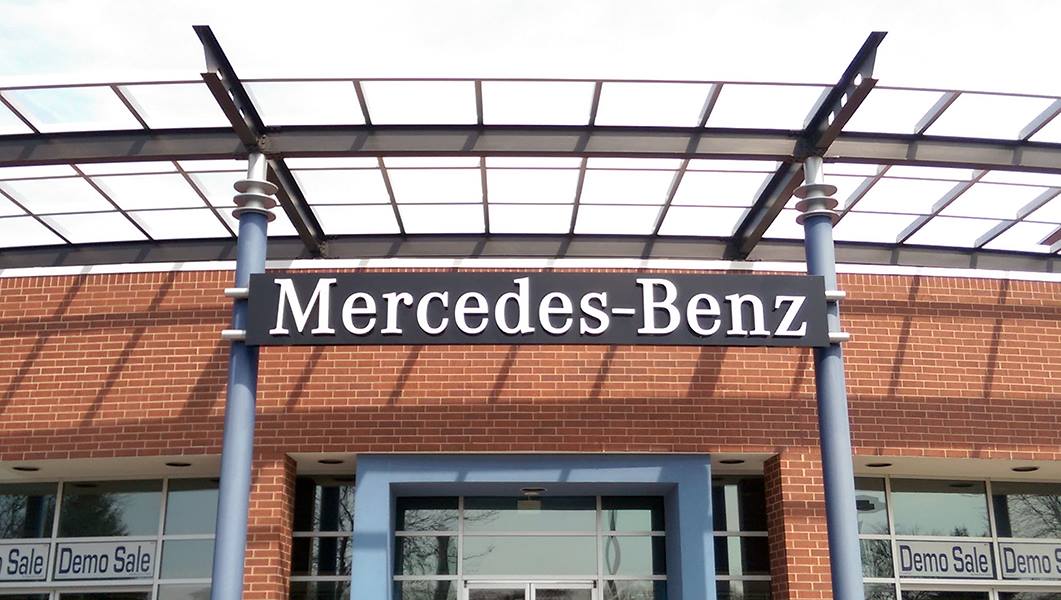 DesignGroupSign's tweet image. Some work we've done for Chicagoland locations of @MercedesBenz!
