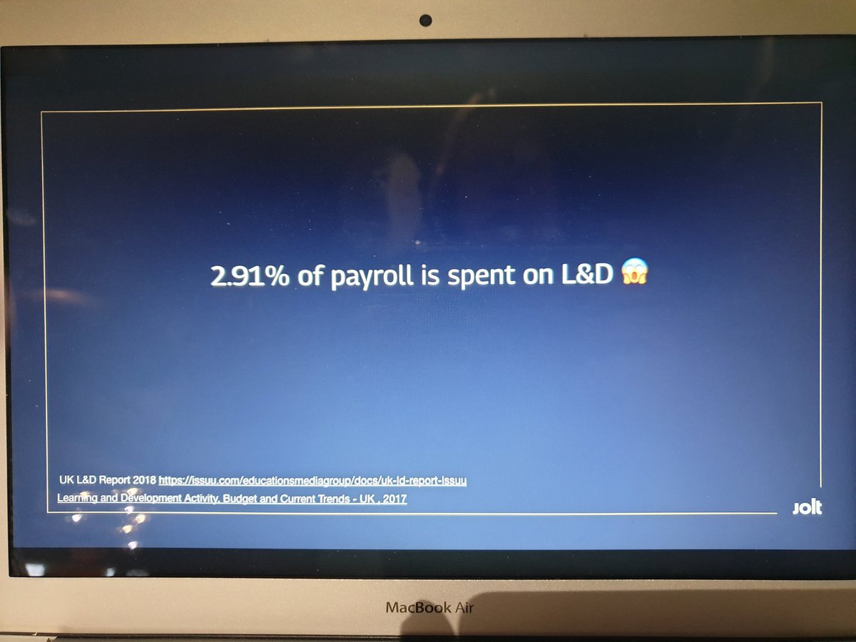 LightbulbJo's tweet photo. Ceo of @jolt_uk has a Ted talk to watch

https://t.co/S7F5Sr8ri8

And he highlights issues about spending and l&amp;d 

#JoltBESC https://t.co/AZJrbFw8o9