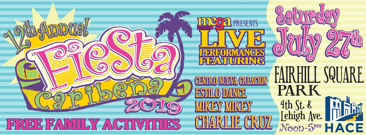 Hace invite you to our Annual Fiesta Caribeña 2019!!
Saturday July 27th 2019 - Sabado 27 de julio 2019
