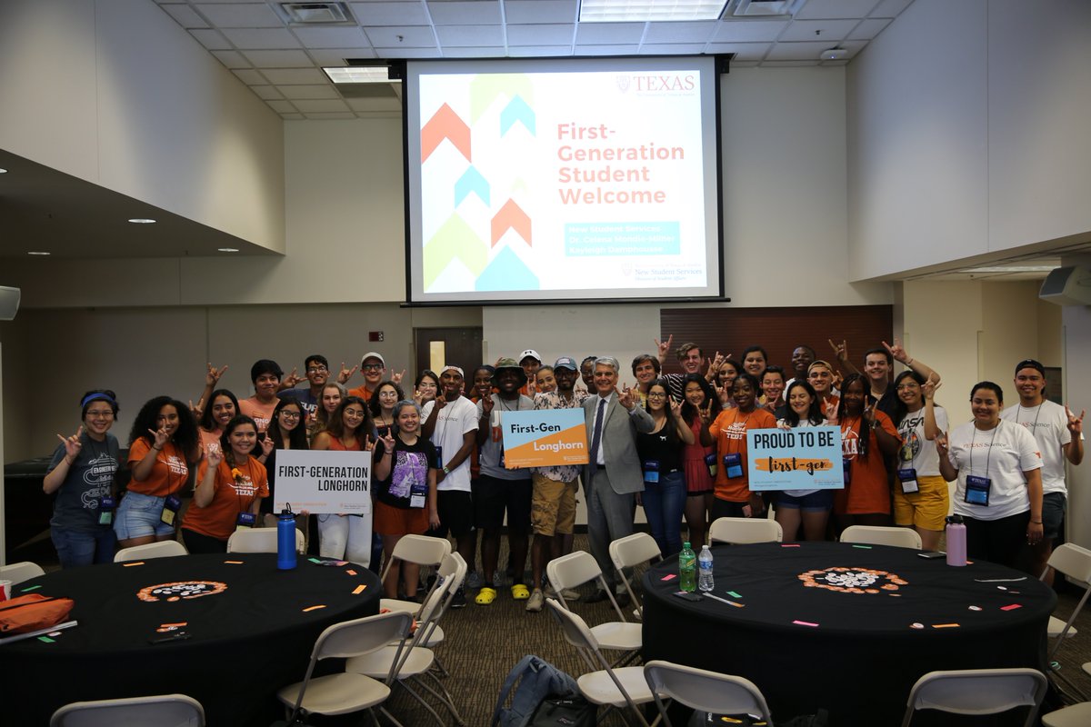 UTorientation's tweet image. We were glad to have @UTAustin President Greg Fenves at today's First-Generation Student Welcome 🤘#firstgenLonghorns #UT23 #UTOrientation #LonghornStateofMind @gregfenves