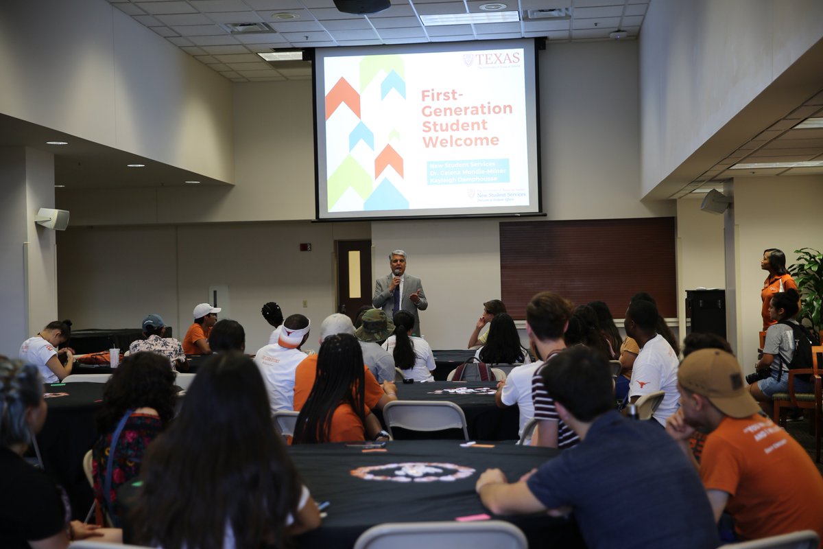 UTorientation's tweet image. We were glad to have @UTAustin President Greg Fenves at today's First-Generation Student Welcome 🤘#firstgenLonghorns #UT23 #UTOrientation #LonghornStateofMind @gregfenves