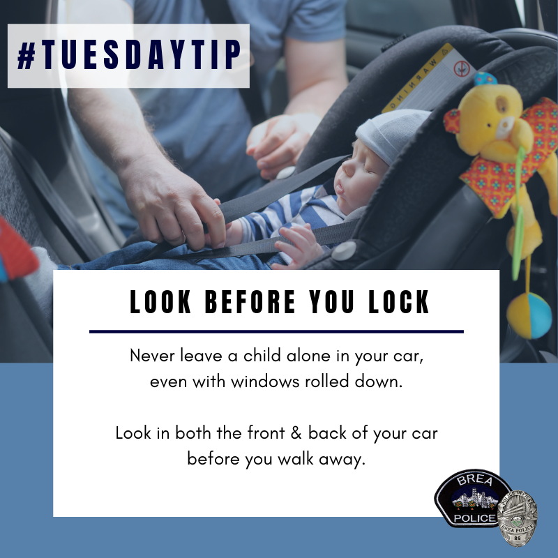 BreaPD's tweet photo. It's been a hot start to the week!
Remember to look before you lock - never leave your child in the car, even with windows rolled down. In just 10 minutes, cars can heat up by 20 degrees.
#TuesdayTip #lookbeforeyourlock #breapd #safetyfirst https://t.co/zrSrBguUCJ