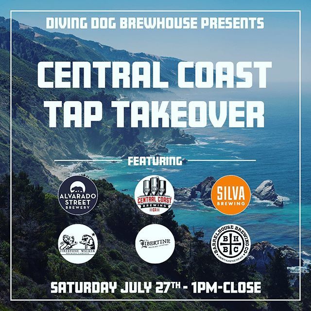 Hey friends, we are hosting a Tap Takeover of a number of amazing Central Coast breweries on July 27th. Join us for a great selection of beers from Alvarado St., Central Coast Brewing, Silva, Firestone, Liberine and Barrelhouse 🍻🔥 ift.tt/2k6Aldg