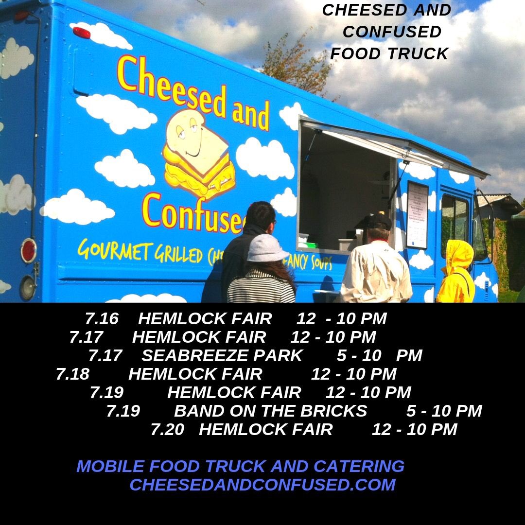 CheesedConfused's tweet image. Hi friends ! Check out our schedule. Follow us and share your favorite grilled cheese ! Thanks #cheesedandconfused #roceats #rochester