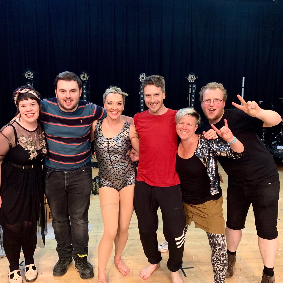 yeahyeahuk's tweet photo. Part of our dream team from Saturday night @chaptertweets
Director @AbleMableuk 
Dramaturg @Chelsey_Gillard 
Technician Gavin #RatioStudios ...and Steve!
Thanks to an awesome audience &amp; really looking forward to being @theatrbydbychan on Friday
@Arts_Wales_ #rock #musical #comedy https://t.co/1UpuS2d6O9
