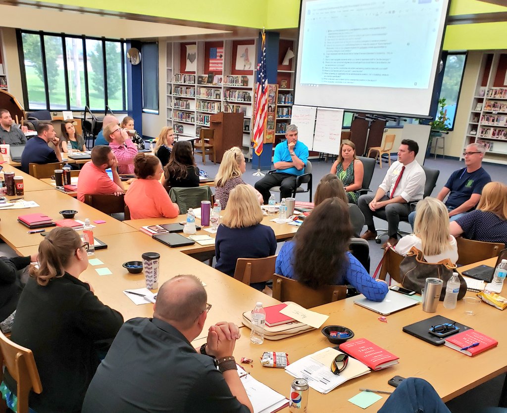 breslerjeff's tweet photo. Summer is full of learning! Certified and classified staff members listening to a panel of district leaders for the Mehlville Leadership Development Program. #msdr9 #msdleads https://t.co/DCgGwyeLaZ
