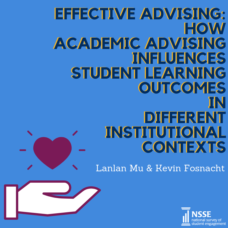 k_fosnacht's tweet photo. I have a new article out in RevHE co-authored with Lanlan Mu on the influence of advising on seniors' grades and perceived gains using data from @NSSEsurvey's #academicadvising module. The # of adv meetings influenced our DVs. https://t.co/QvSoNahcnO #SAPro #acaadv @NACADA /1 https://t.co/xK3MTkV1ad