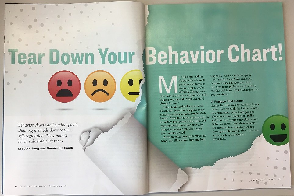 ELmagazine's tweet image. “When we use behavior charts, we are sacrificing student dignity in favor of teacher convenience.” bit.ly/2PMFan5 @leeannjung @domsmithRP #edchat