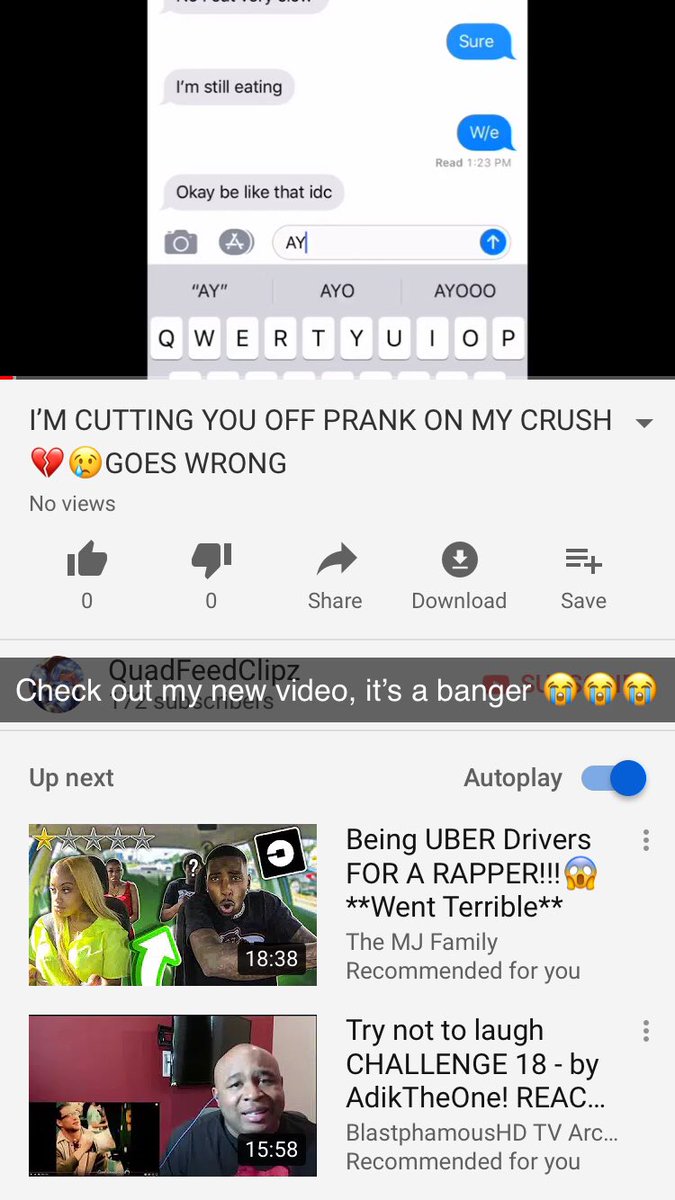 SatoriWrld's tweet image. I Pranked My Crush #EndedBadly #ThatWentWrong #Girlfriend #Crush #BreakUp #YoutubePrank #Prank #MeanCrush #MeanGirls #AngryGirl