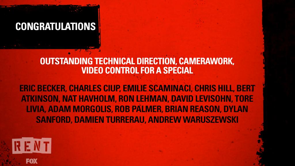 Close up: The technical department’s Emmy nomination. 🎥 #RENT