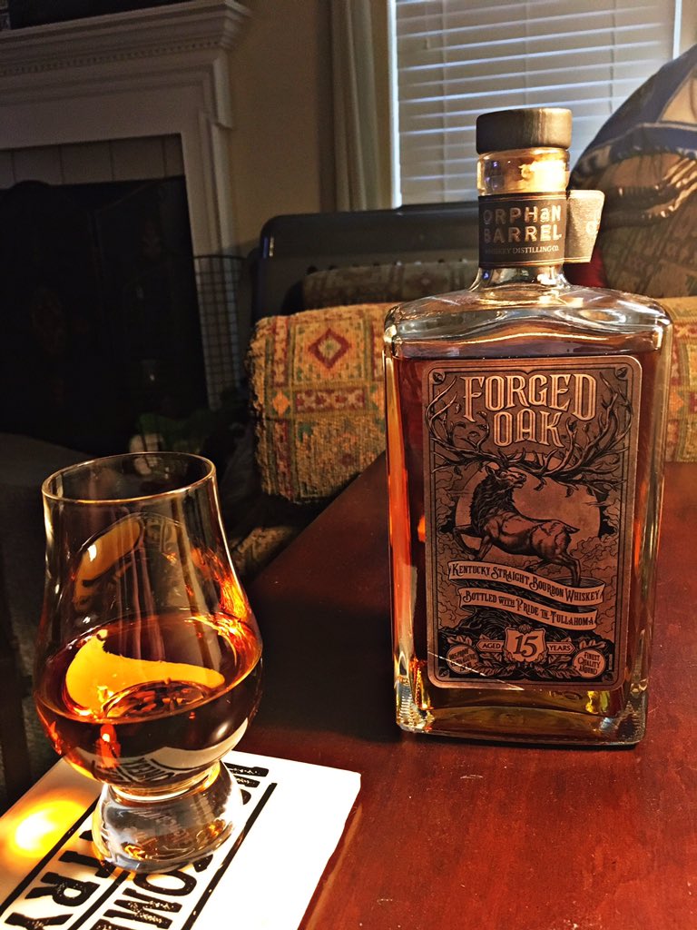 FirebirdBo's tweet photo. Another great #FirstPour tonight with this #OrphanBarrel #ForgedOak 15yr old. The oak is definitely there. But, I’m pickin up some dark fruit & maybe a little anise/licorice. Tasty!!! #BourbonWhiskey #Bourbon #Whiskey #BourbonLover #Cheers https://t.co/9TQ07BZPBh