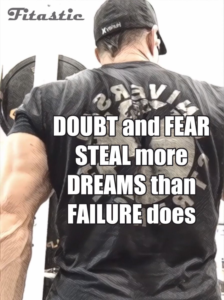 FeelFitastic's tweet photo. Fear and Doubt can carry a negative connotation, though they can be emotionally powerful.
-
If you want to achieve more, have more, and live more, you’ve got to live life on YOUR terms, Doubt and Fear aren’t real. https://t.co/q0WAgEixrr