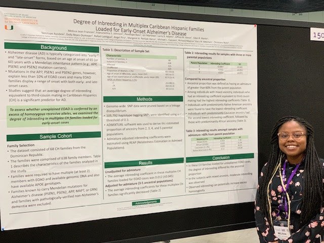 alzsefl's tweet photo. So great to meet with Melissa Jean-Francois yesterday 
of @HIHGatUM and discuss her poster at #AAIC19! https://t.co/aZypKycAOj