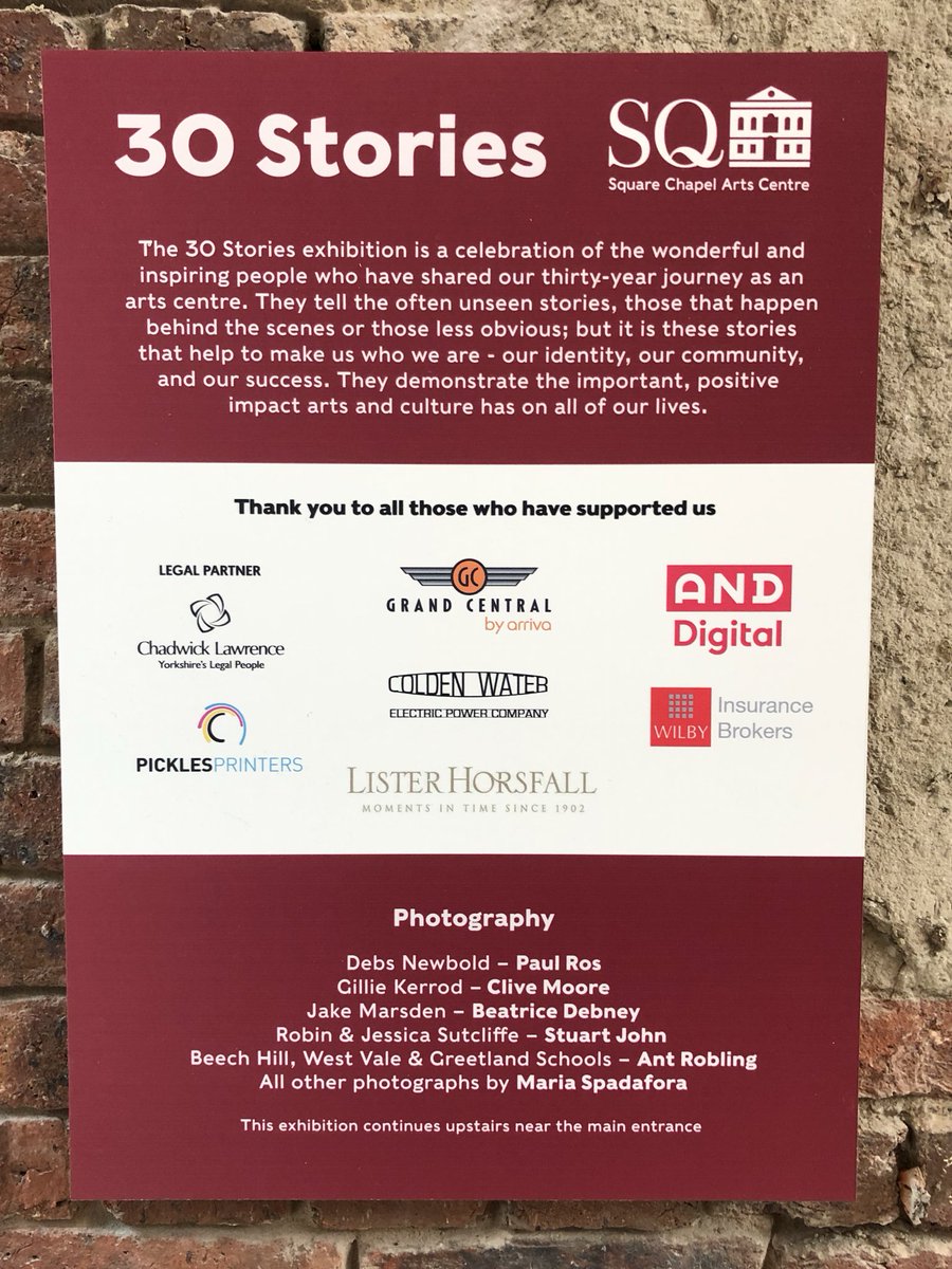 Fantastic night for the @squarechapel 30 Stories launch. Thanks to all our supporters and our fantastic sponsors <a href="/YorkshireLegal/">Chadwick Lawrence</a> <a href="/GC_Rail/">Grand Central Rail</a> <a href="/AND_Digital/">AND Digital</a> <a href="/PicklesPrinters/">Pickles Printers</a> Colden Water Electric Power Co <a href="/WilbyInsurance/">Wilby Insurance Brokers now PIB Insurance Brokers</a> <a href="/ListerHorsfall/">Lister Horsfall</a>