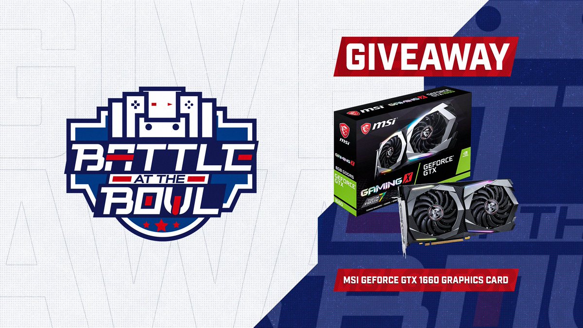 EpicTalentGG's tweet photo. Enter this MSI GeForce GTX 1660 Graphics Card giveaway from @BattleAtTheBowl. #ad

To enter:
🔗 Click here: https://t.co/g0fITgslAX

Bonus entries:
💬 Reply with #BATBJulyGiveaway
💞 Retweet and like this post
👉 Follow @BattleAtTheBowl https://t.co/Xv9w99jn3Z
