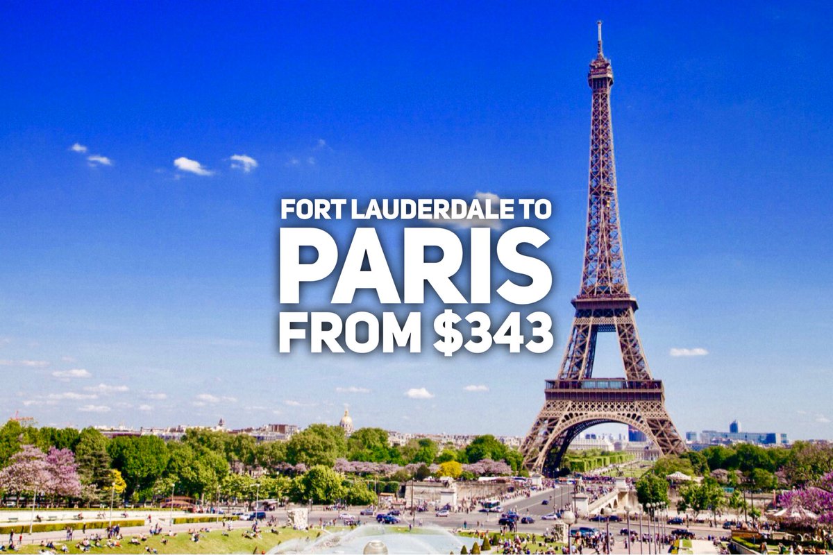 CheapFlightGuy's tweet photo. #CheapFlightGuy #DailyDeal - #FortLauderdale to #Paris #France from $343 round trip

See https://t.co/Vs4SgxEXwM for details

#CheapFlights #TravelDeals #FLL #CDG https://t.co/3PuNuIKg7S