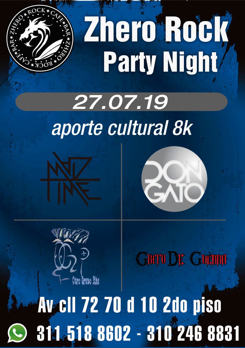 Nos vemos el sábado 27 de Julio, vamos a armar la fiesta con mucho Rock and Roll! #BuenMartes #rock #alternative #rockparty #Bogotá #16Jul