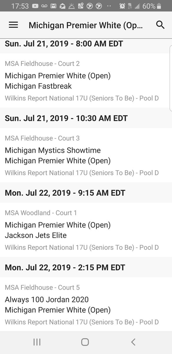 jbpongracz's tweet photo. Michigan Premier White 2020/2021 schedule for LBI Summer Sizzler...let's sizzle ladies! @MIpremierbball #playtough #controllables https://t.co/oh1nVpJ9RB