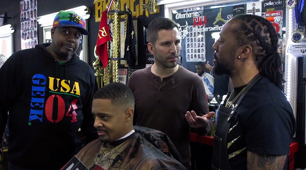 MOTPTV's tweet photo. You can see how much trust people had in Pat at this barber shop just by their facial expressions https://t.co/0R0lMsNPsW