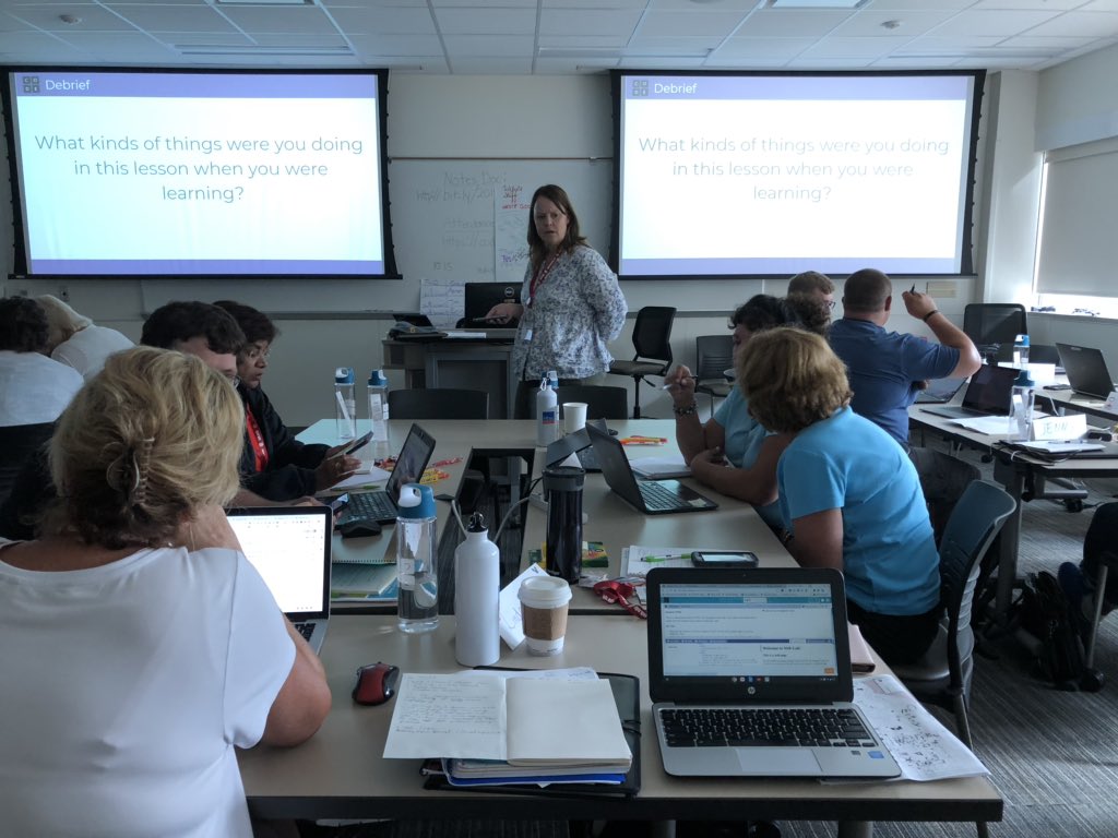 And thanks to you,  <a href="/Dana_Calfee/">Dana Calfee</a> for rocking your first debrief! We’re lucky to have you on our team!! <a href="/nextech/">Nextech</a> @garagepunk65 <a href="/k_sensenbrenner/">Kerry Sensenbrenner</a> <a href="/codeorg/">Code.org</a> <a href="/TeachCode/">TeachCode</a> #InfyPathfinders
