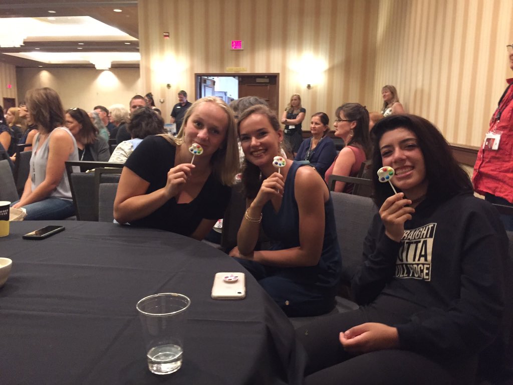 beckybrown7966's tweet photo. #northstateartsed Students from Inspire School of Arts and Sciences performed for teachers at lunch today. Amazing! And...they’ve earned these lollipops! https://t.co/wv1XKlxFWI