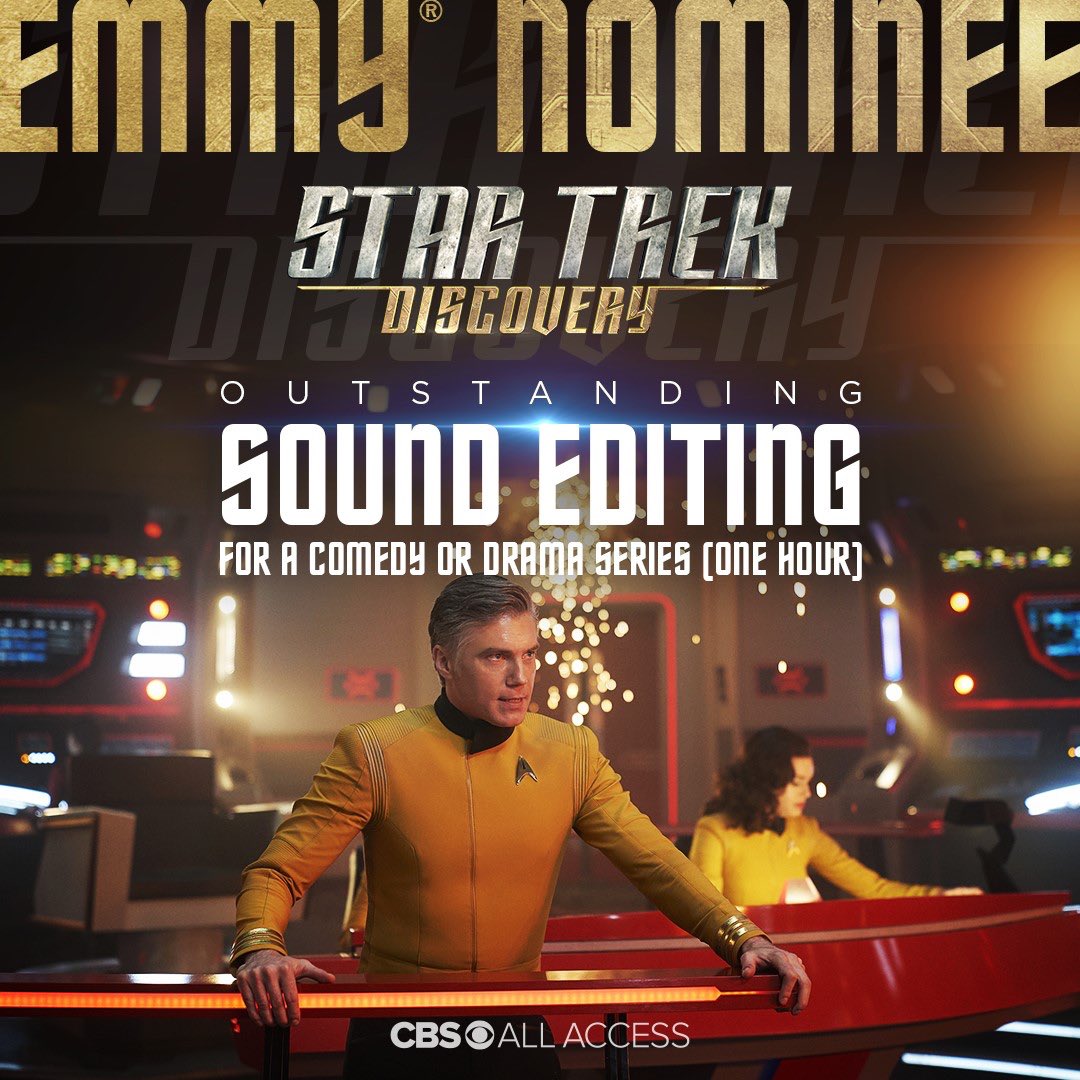 StarTrek's tweet photo. Sending a huge congratulations to the entire #StarTrekDiscovery team on their Emmy nominations 🖖🎉
#StarTrek #EmmyAwards https://t.co/YG8YOaW4E5
