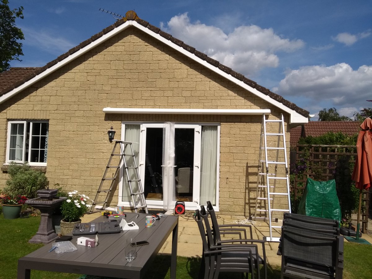 bvblinds's tweet image. Full cassette electric awning fitting in Mere, Wiltshire.