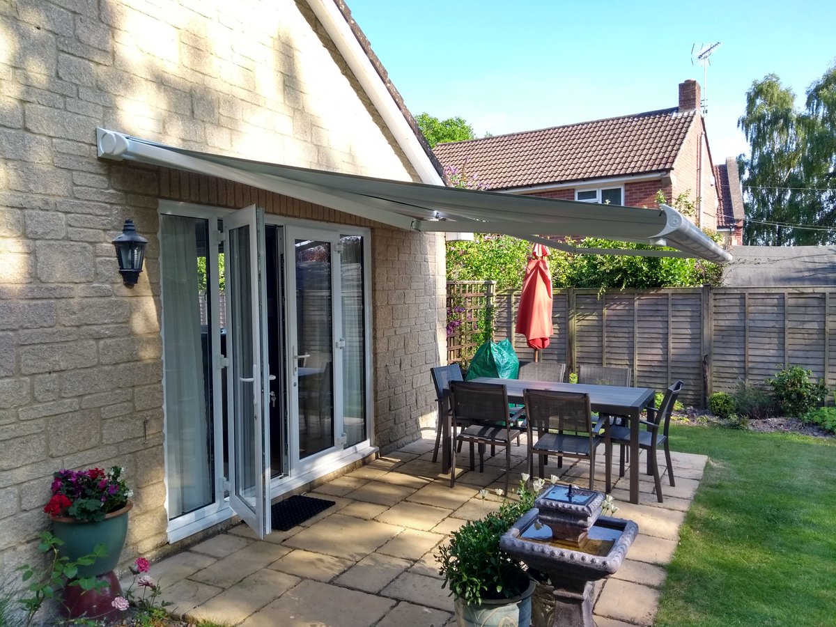 bvblinds's tweet image. Full cassette electric awning fitting in Mere, Wiltshire.