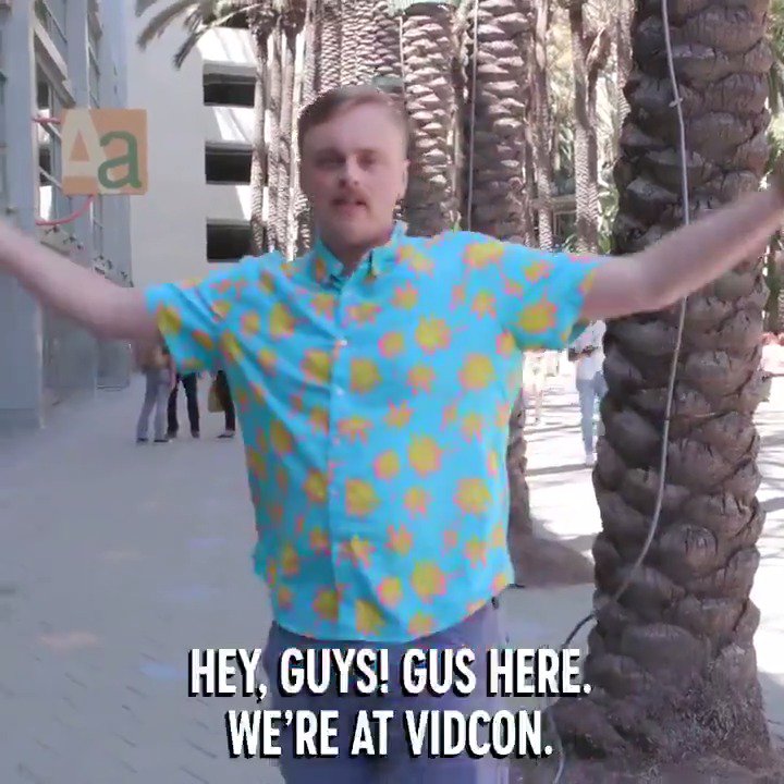 .@Gusbuckets treats the people of @VidCon to his amazing talents as a caricature artist.